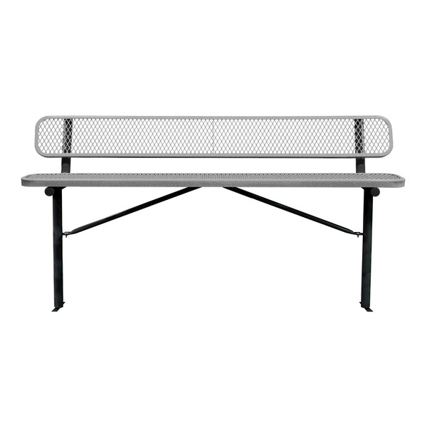 Bench/Back, Ingroud Mount, 8ft., Granite