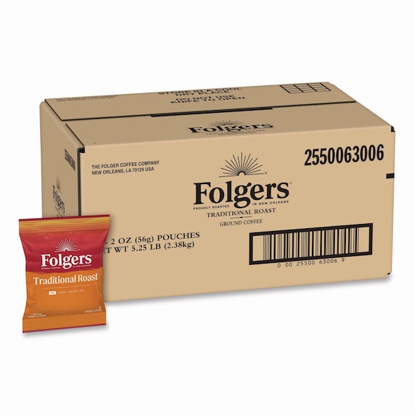 Traditional Roast Ground Coffee Fraction Packs, Traditional Roast, 2oz, PK42