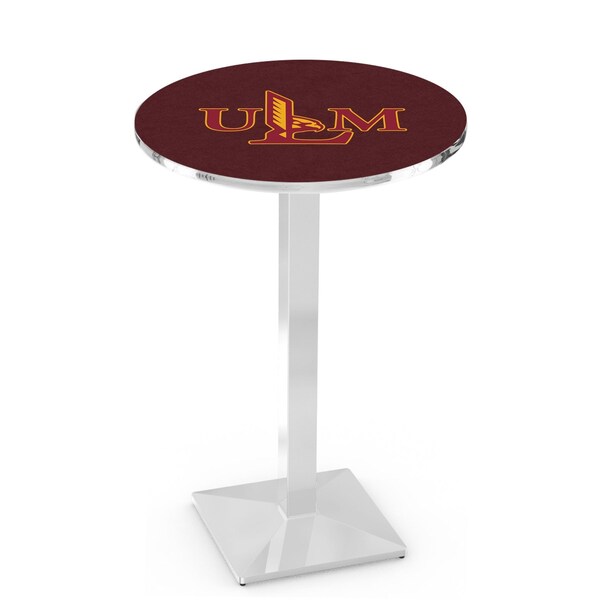 42" Chrome Louisiana-Monroe Pub Table, 36" dia. Top