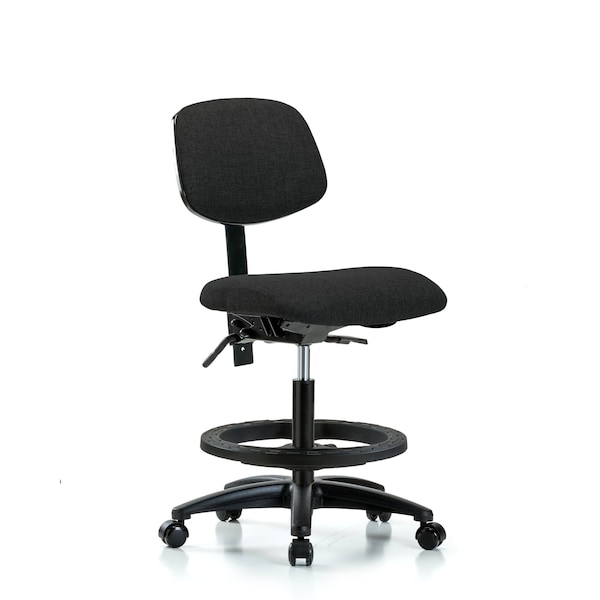Chair, Fab, Med Bench, Tilt BF Casters, Blk, No Arms, 22" to 29" Height, Black