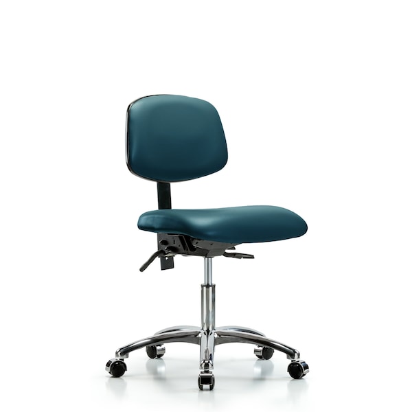 Vinyl Chair Chrome, Desk, Tilt, Casters, Royal
