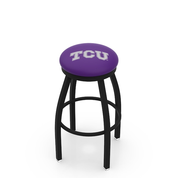 25" Blk Wrinkle TCU Swivel Bar Stool, Accent Ring