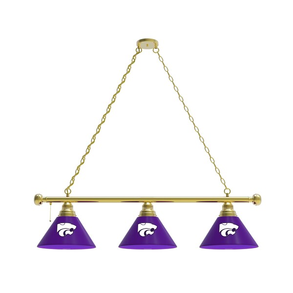 Kansas State 3 Shade Billiard Light, Brass Fixture