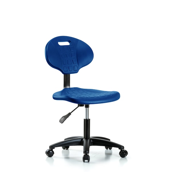 Erie Poly Chair, Desk, Casters, Blue