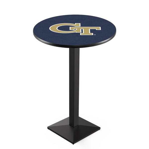 42" Blk Wrinkle Georgia Tech Pub Table, 36" dia. Top