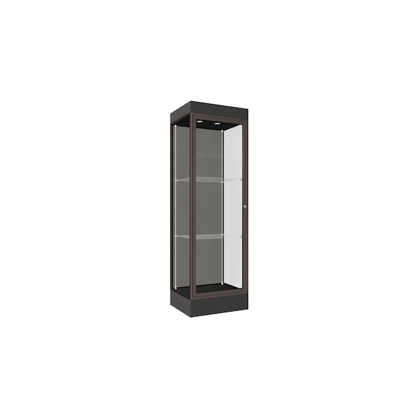 Lighted Floor Display Case 24x76x20, 6" Base, Bronze