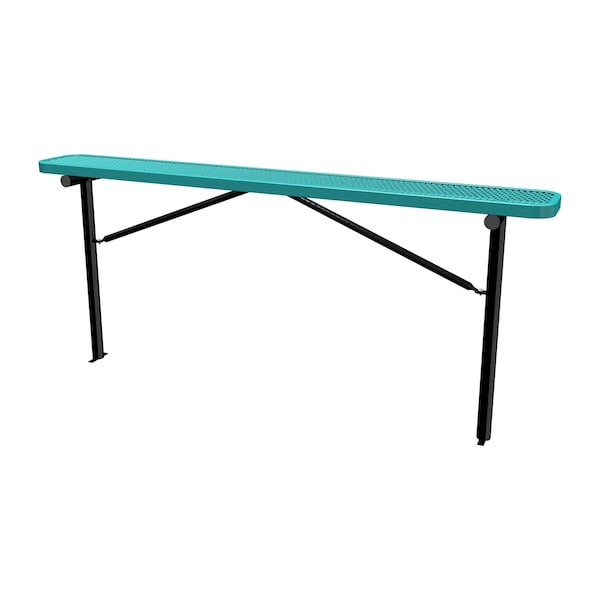 Bench w/o Back, Ingroud Mount, 8ft., Teal