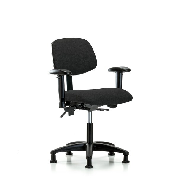 Desk Chair Desk Chair, Fabric, AA Glides, Blk, Adjustable Arms, 19" to 24" Height, Fabric, Black