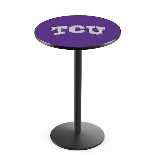 42" Blk Wrinkle TCU Pub Table, 36" dia. Top