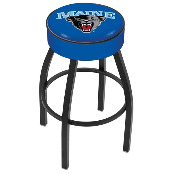 25" 4" Maine Cushion Seat, Blk Wrinkle Base Swivel Bar Stool