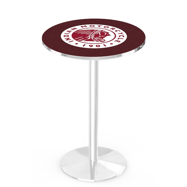 42" Chrome Indian Motorcycle Pub Table, 36" dia. Top