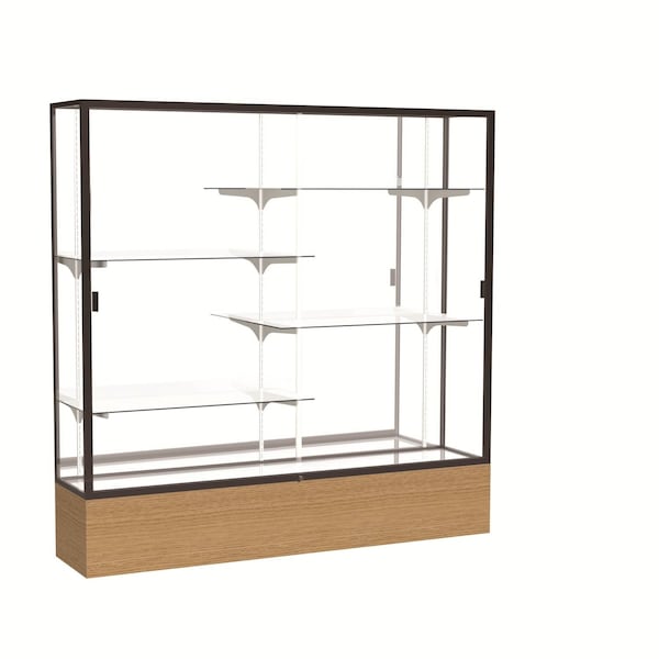 Floor Display Case 72x72x16, Mirror, Dark Bronze
