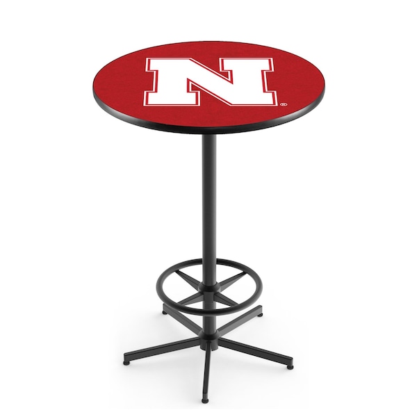 42" Black Nebraska Pub Table