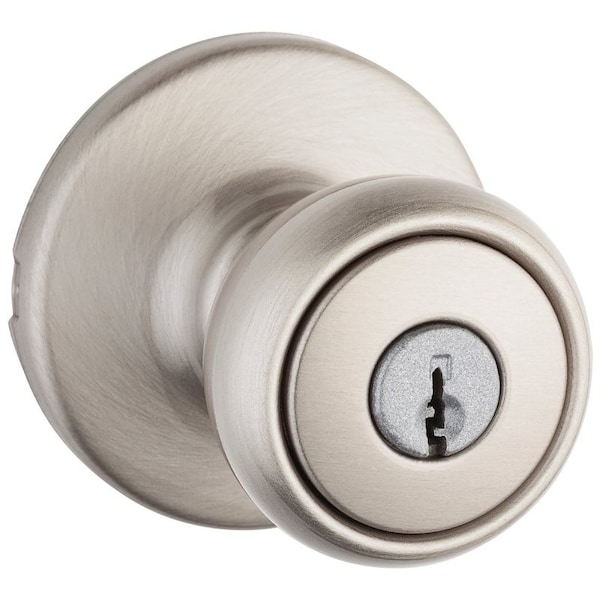 Keyed Entry Knob, Steel, Satin Nickel