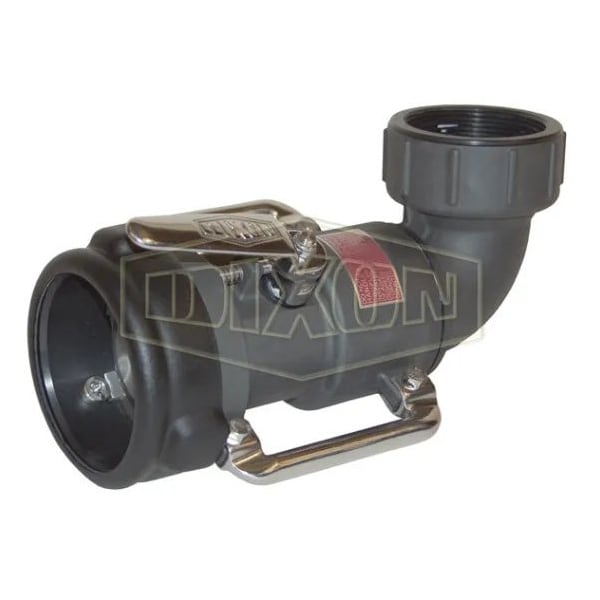 Bayonet Dry Disconnect Coupling, 3 in Nominal, 90Deg Swivel Coupler x FNPT End Style, Alum, Domest