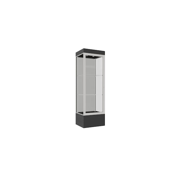Lighted Floor Display Case 24x76x20, 12" Base, Bronze