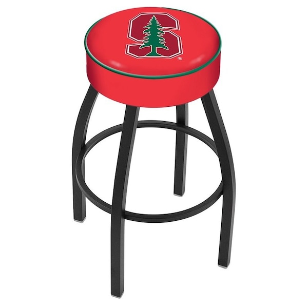 25" 4" Stanford Cushion Seat, Blk Wrinkle Base Swivel Bar Stool