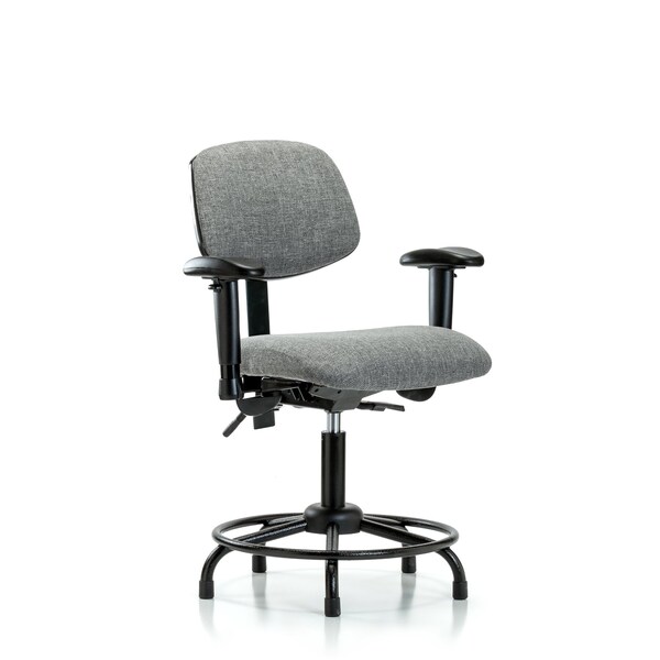 Desk Chair Desk Chair, Fabric, RT AA Glides, Gry, Adjustable Arms, 19" to 24" Height, Fabric, Grey