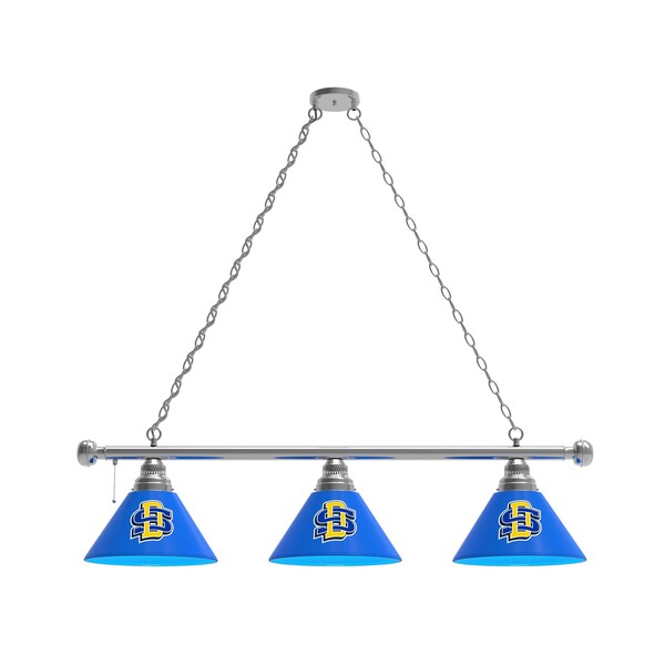 South Dakota State 3 Shade Billiard Light, Chrome Fixture