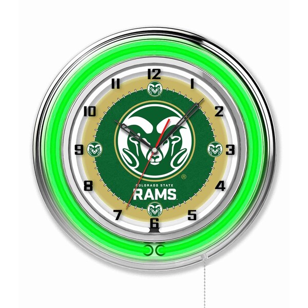Colorado State University Double Neon 19" Clock
