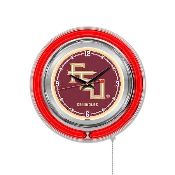 Florida State Double Neon 15" Clock (Script)