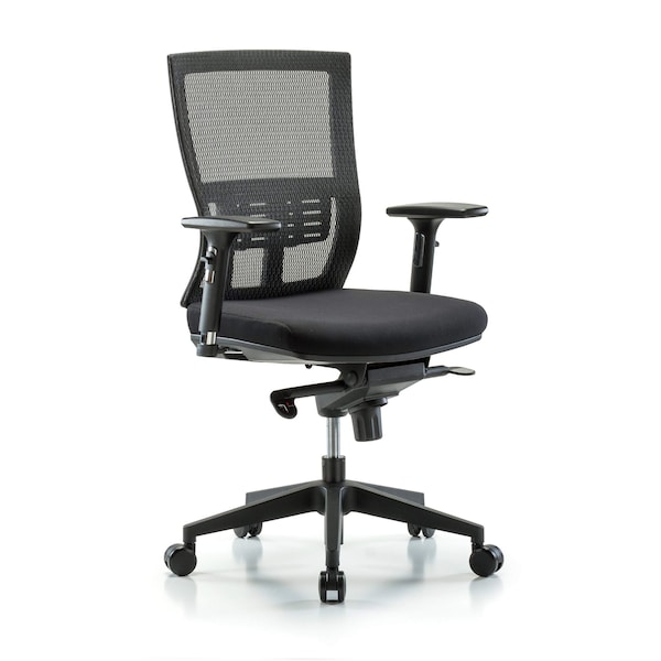 Desk Chair Modern Mesh Chair, C2, 3D, Arms Casters, Adjustable Arms, 18-1/2" to 21-1/2" Height, Mesh