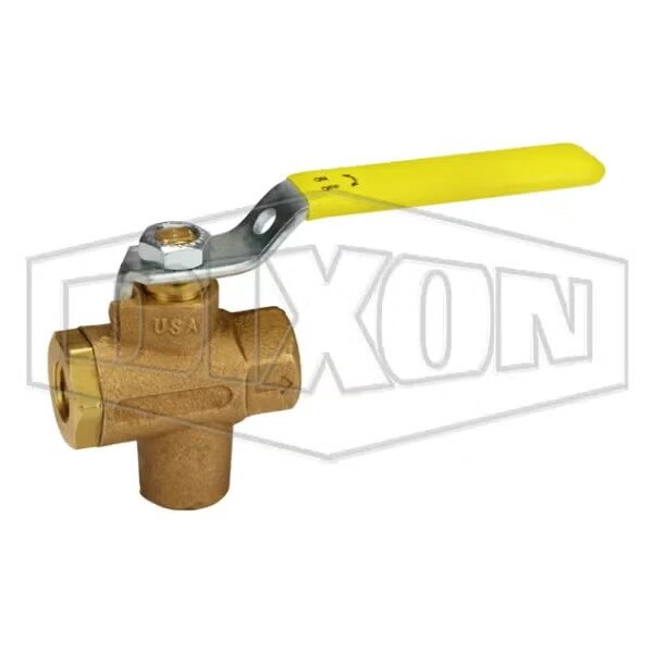 Ball Valve with NPT Tap, FNPT End Style, Brass Body, Full Port, RTFE Seat/Stuffing Box Ring Softgood