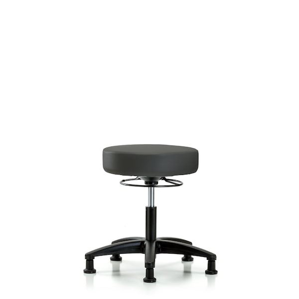 Desk Stool, Vinyl, Glides, Gry