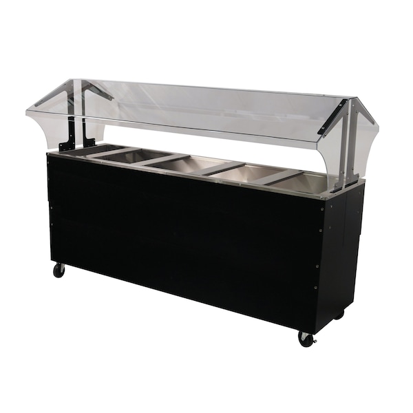 Ice Cooled Portable Food Buffet Table 77-3/4 in.W x 35 in.D x 53 in.H double sided sneeze guard
