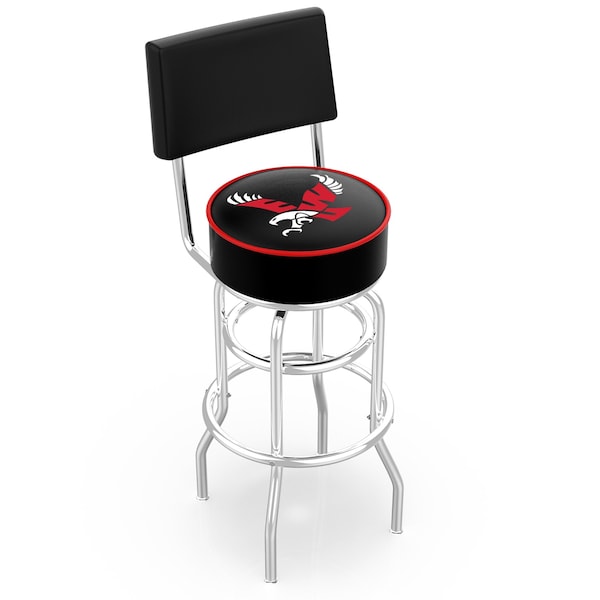 25" Chrome 2-Ring Eastern Washington Swivel Bar Stool, Back