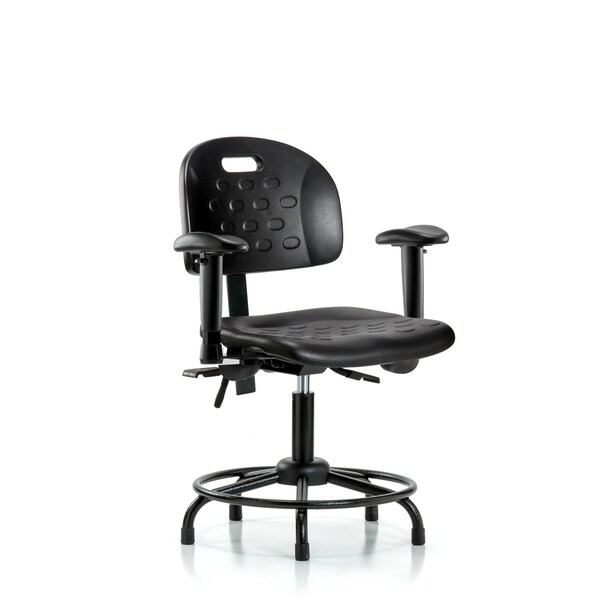 Desk Chair Newport Desk Chair, RT, Tilt AA Glides, Adjustable Arms, 17" to 22" Height, Black; Blue