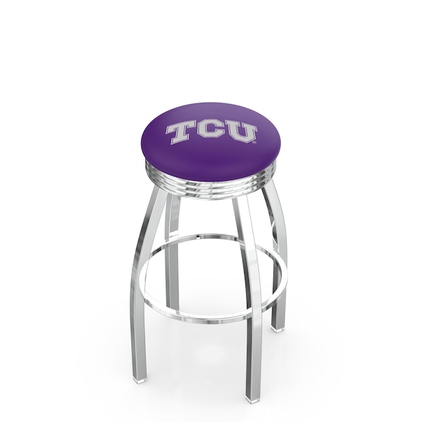 25" Chrome TCU Swivel Bar Stool, Accent Ring