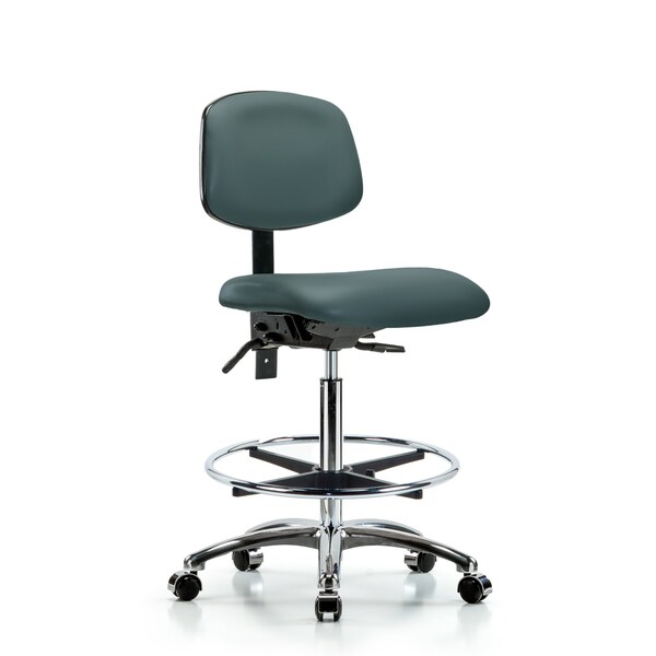 Chair, Vin, Hi Bench, Chr Tilt CF Cast, Blu, No Arms, 26" to 35-1/2" Height, Colonial Blue