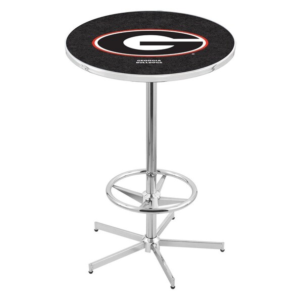 42" Chrome Georgia "G" Pub Table, 36" dia. Top