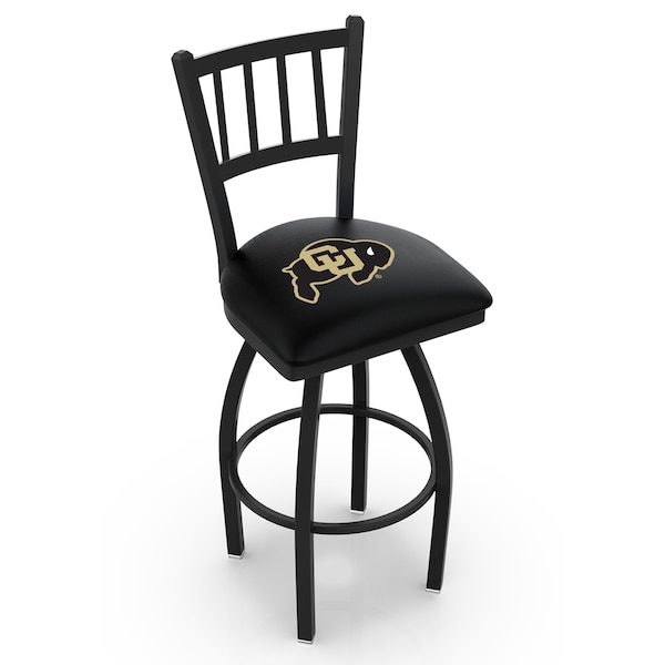 25" Blk Wrinkle Colorado Swivel Bar Stool, Jailhouse Back