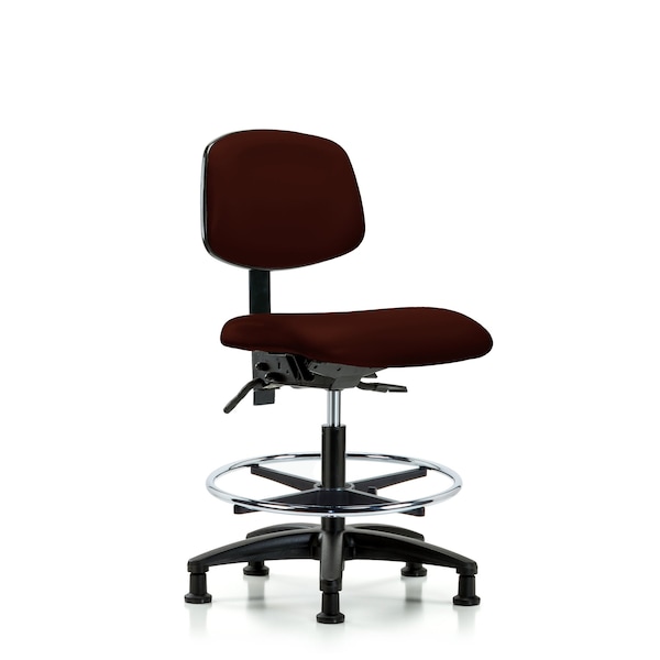 Chair, Vinyl, Med Bench, CF Glides, Burg, No Arms, 22" to 29" Height, Burgundy