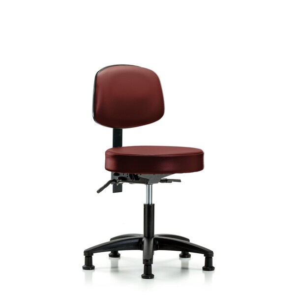 Vinyl Stool, Back, Desk, Tilt, Glides, Taupe