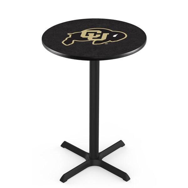 42" Blk Wrinkle Colorado Pub Table, 36" dia. Top