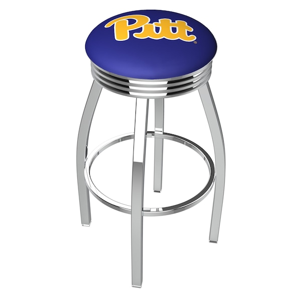 25" Chrome Penn State Swivel Bar Stool, Accent Ring