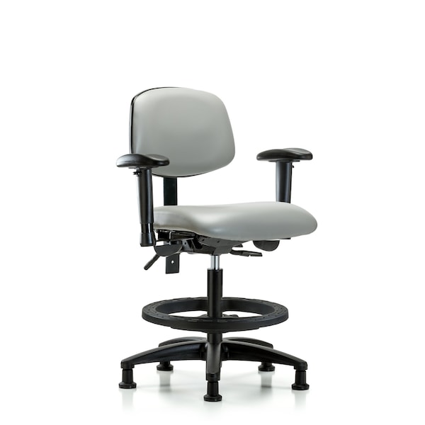 Medium Bench Chair Chair, Vin, Med Ben, Tilt AA BF Glides, Dov, Adjustable Arms, 22" to 29" Height