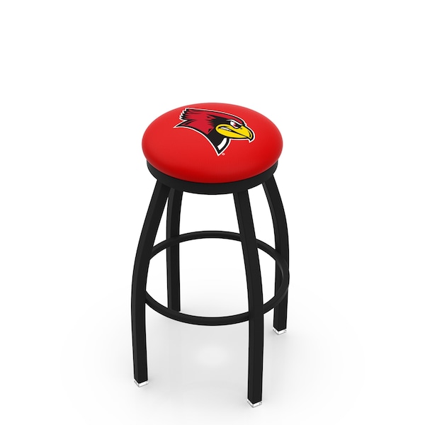25" Blk Wrinkle Illinois State Swivel Bar Stool, Accent Ring
