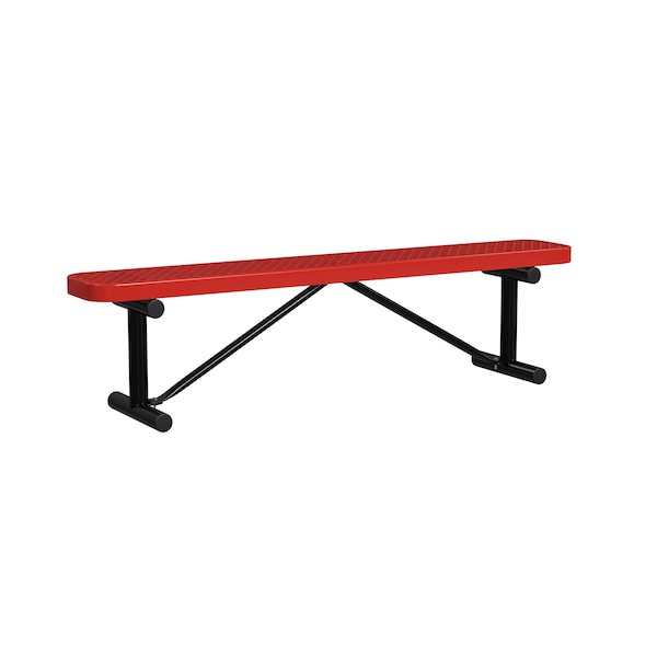Leisure Craft 6 FT Outdoor Bench without Back, Portable, Red