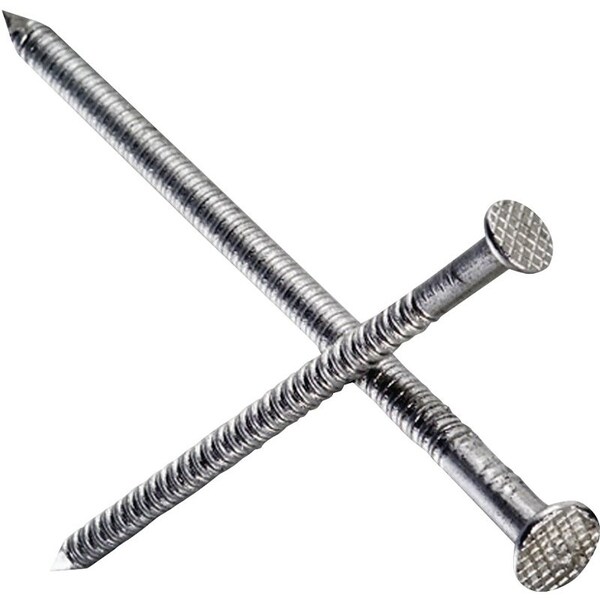 Deck Nail, 6D, 2 in L, 304 Stainless Steel, Bright, Full Round Head, Annular Ring Shank, 1 lb