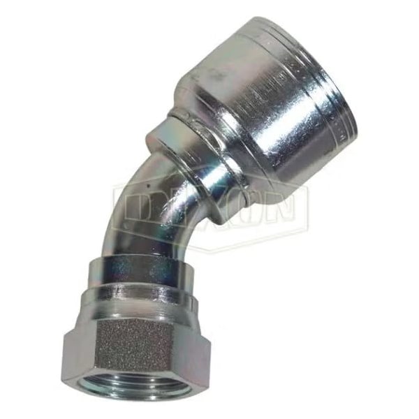 Smooth Bore Hose-to-Tube Fitting with Crimp Collar, Dash 8 x 1/2 in, Hose x FJIC, Carbon Steel