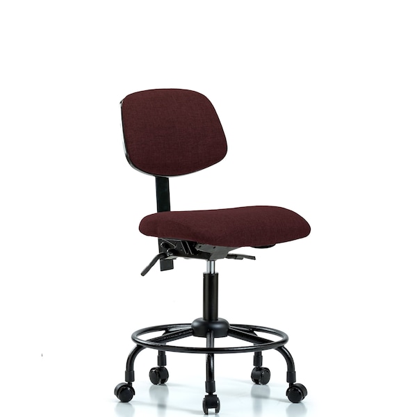 Desk Chair Desk Chair, Fabric, RT Tilt Casters, Bur, No Arms, 21" to 26" Height, Fabric, Burgundy