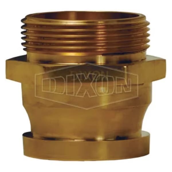 The Right Connection Fire Hose Adapter, 2-1/2 in Nominal, MBRIT x MNST End Style, Brass, Domestic