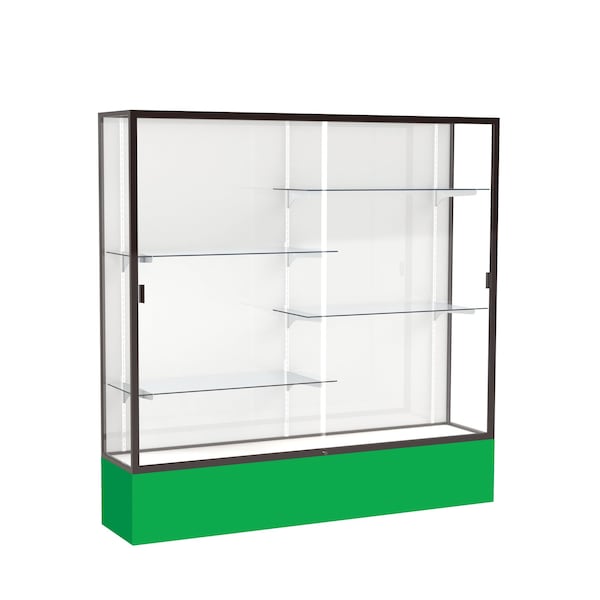 Spirit Floor Display Case 72x72x16, White, Bronze