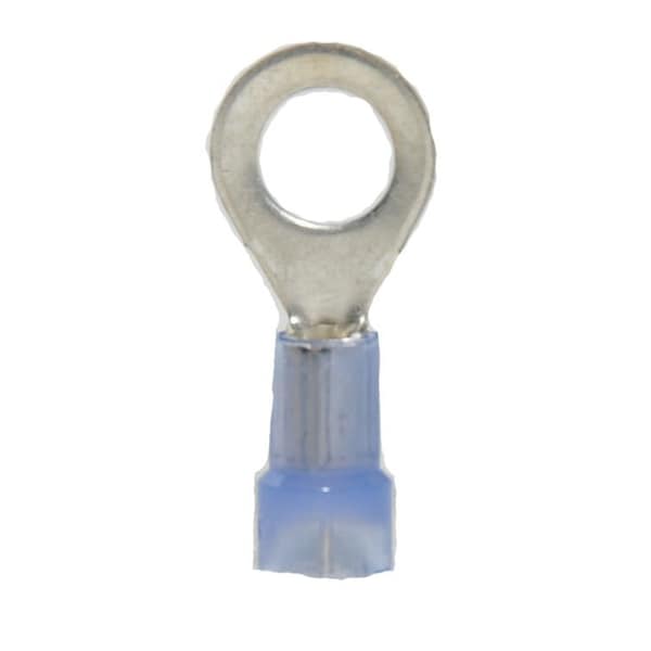 Ring Terminal, 1/4 in Stud Size, 14 AWG, 600 V, Nylon Insulated, 1000 PK