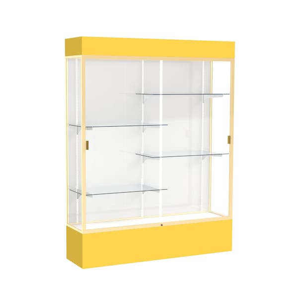 Lighted Floor Display Case 60x80x16, White, Champange