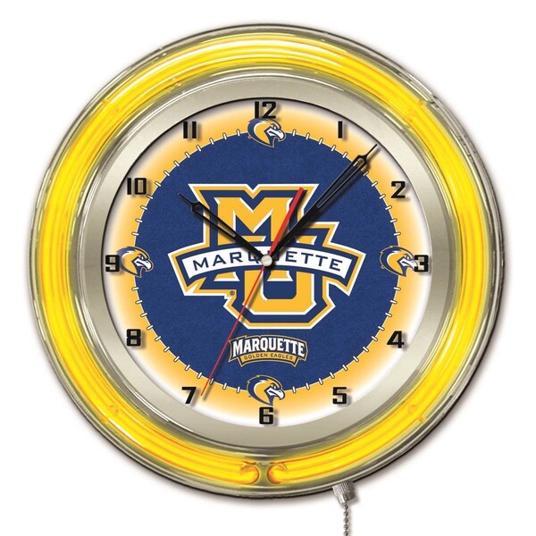 Marquette University Double Neon 19" Clock